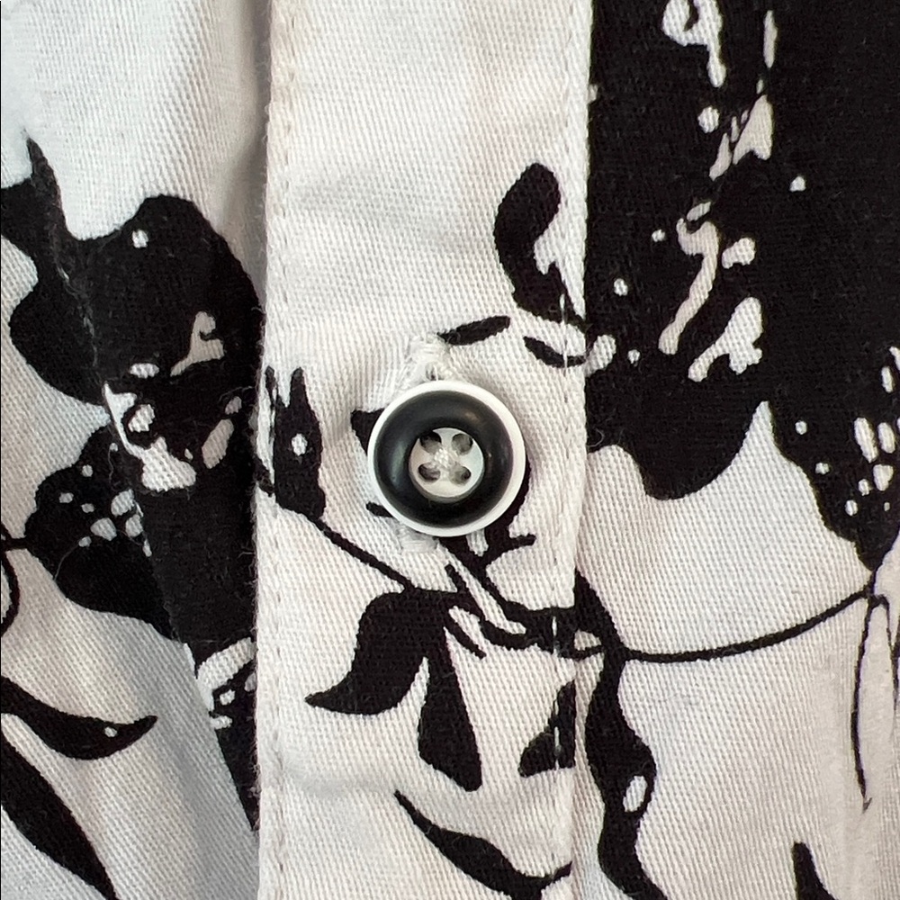 Men’s Rock Roll N Soul dress/casual Long sleeve shirt, 2XL black & white floral - Picture 5 of 8